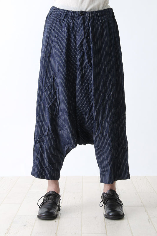 Stripe Wrinkled Sarouel Pants