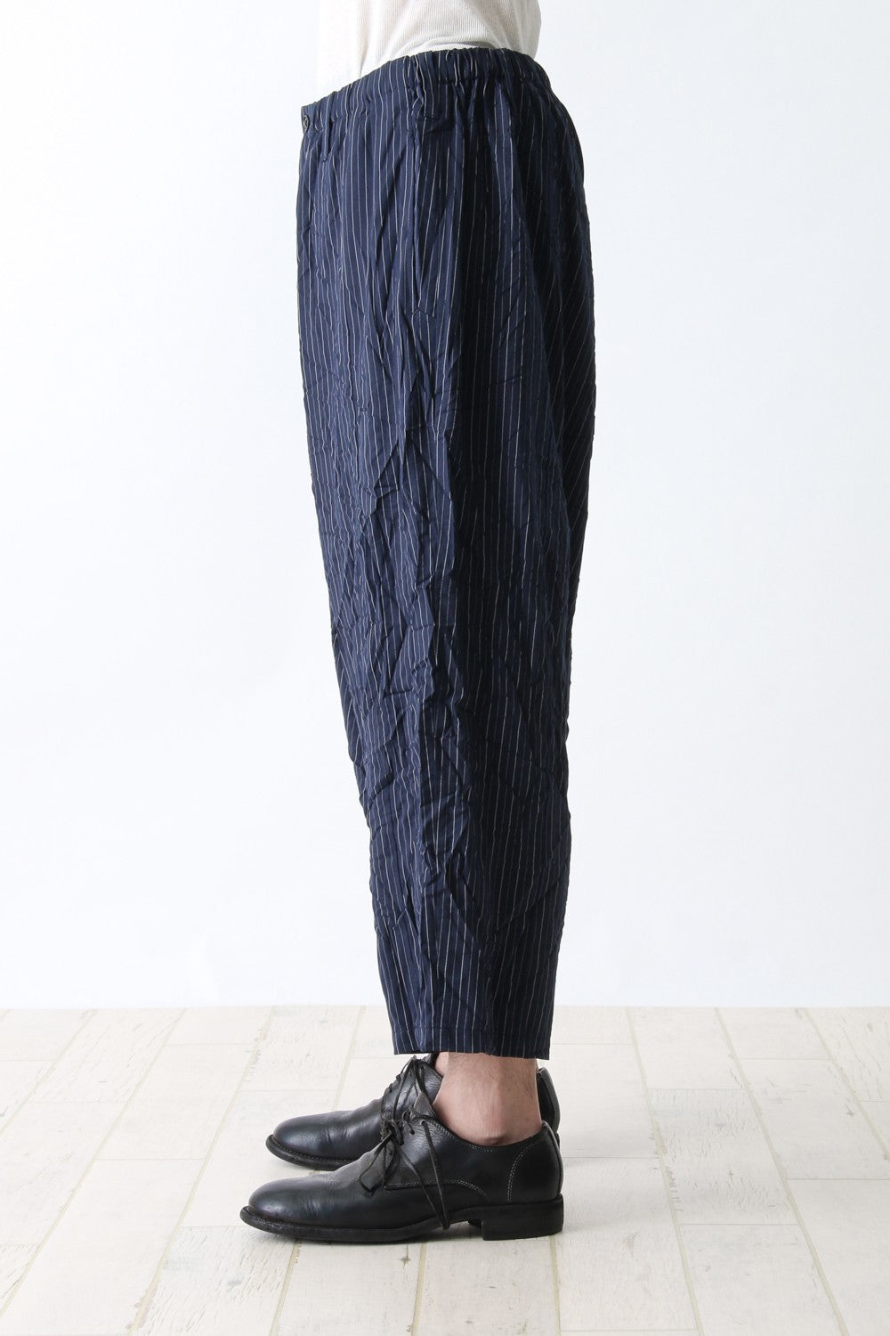 Stripe Wrinkled Sarouel Pants