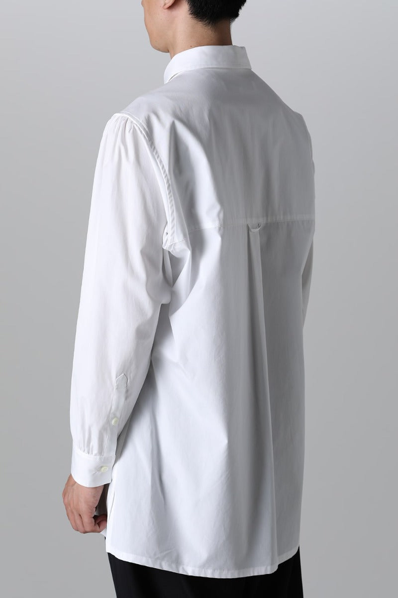 String Panel Pocket Blouse  White