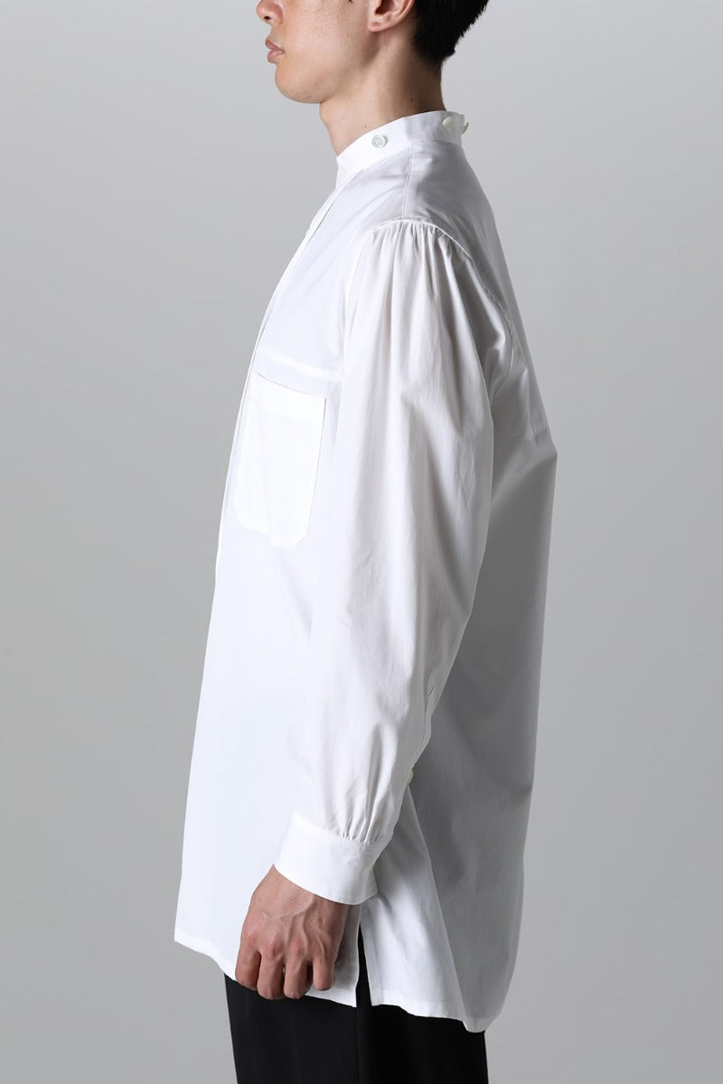 String Panel Pocket Blouse  White