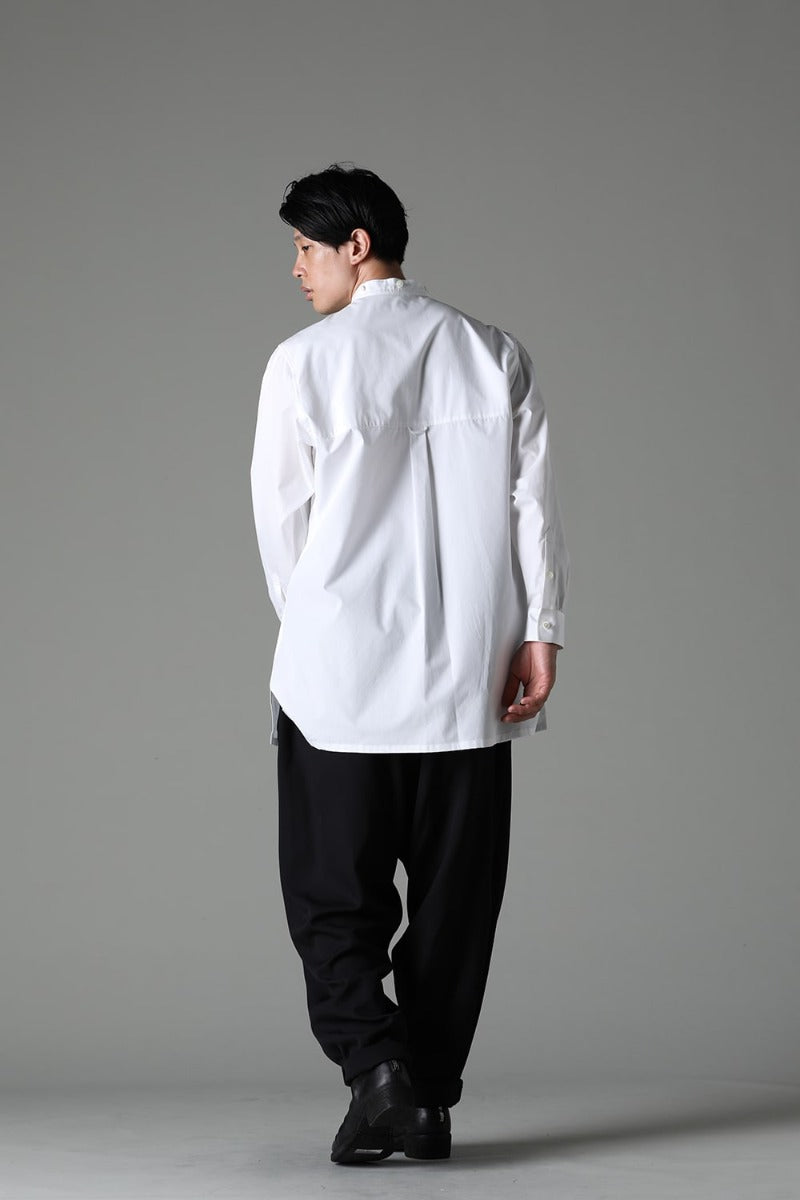 String Panel Pocket Blouse  White