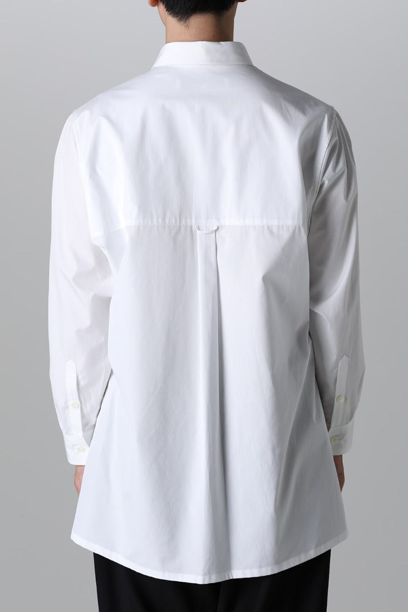 String Panel Pocket Blouse  White