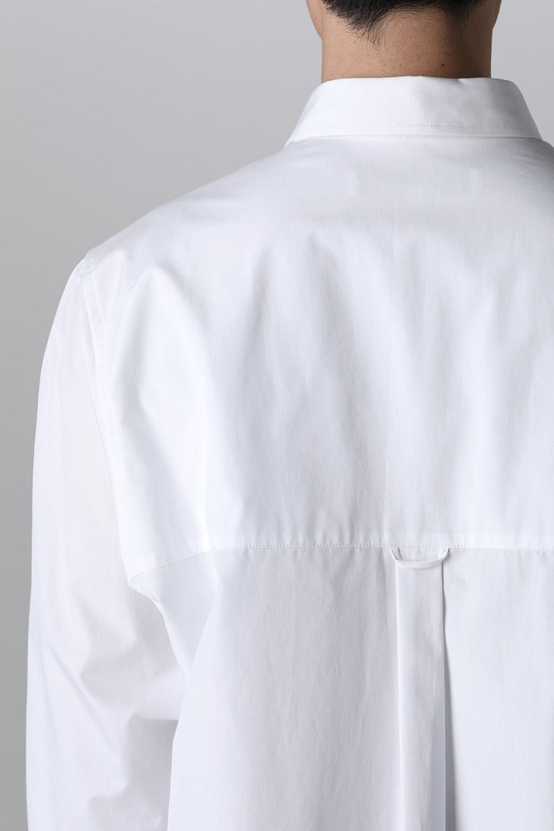 String Panel Pocket Blouse  White