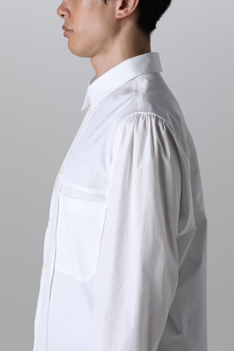 String Panel Pocket Blouse  White