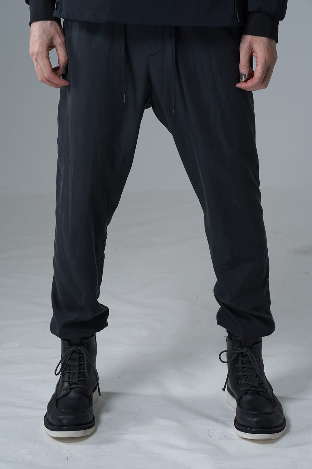 Jogger pants rayon/polyester poplin  Black