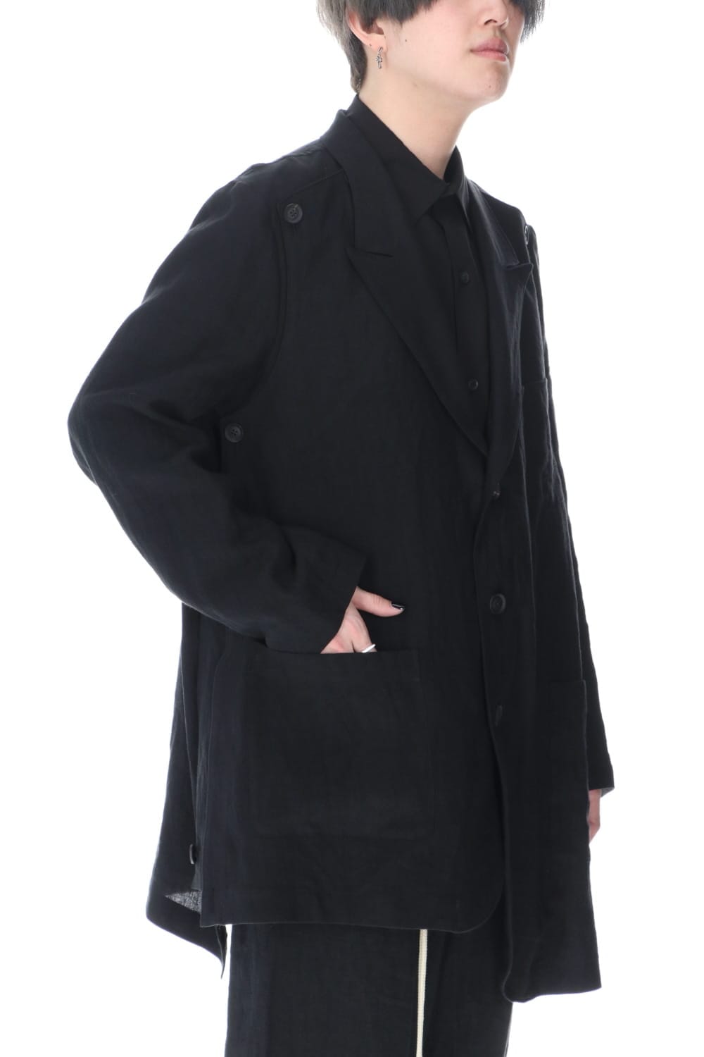 Linen jacket with Double emblem