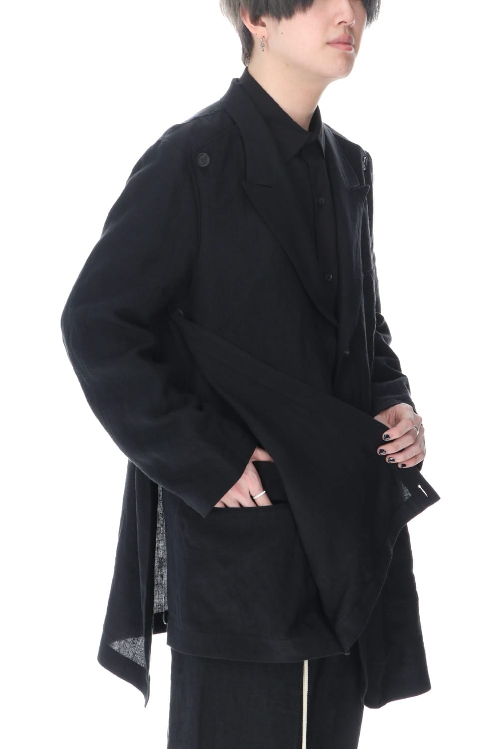 Linen jacket with Double emblem