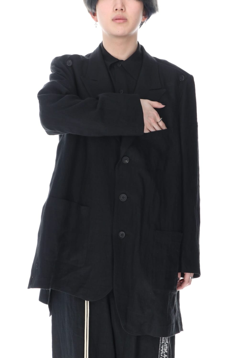 Linen jacket with Double emblem