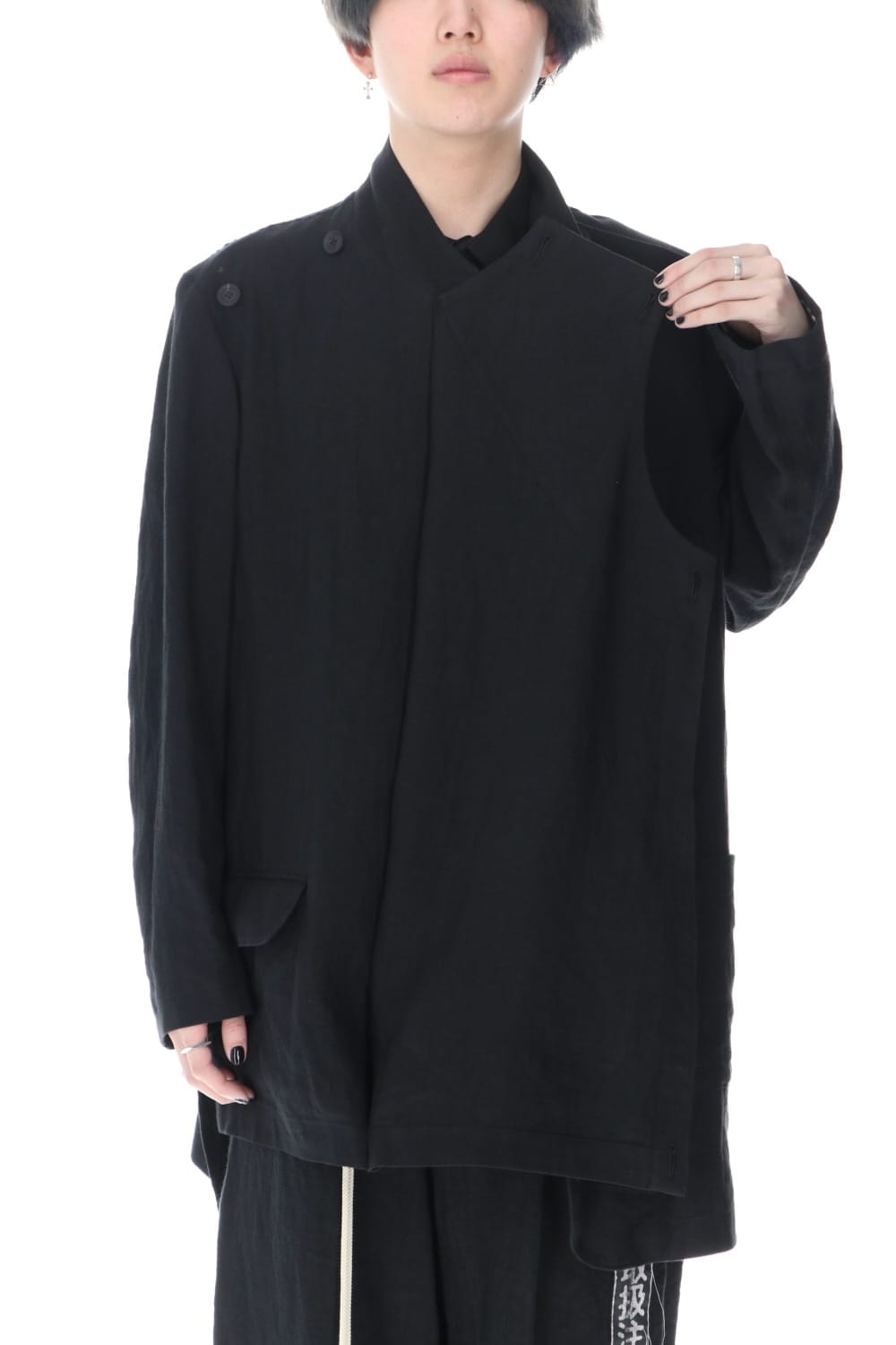 Linen jacket with Double emblem