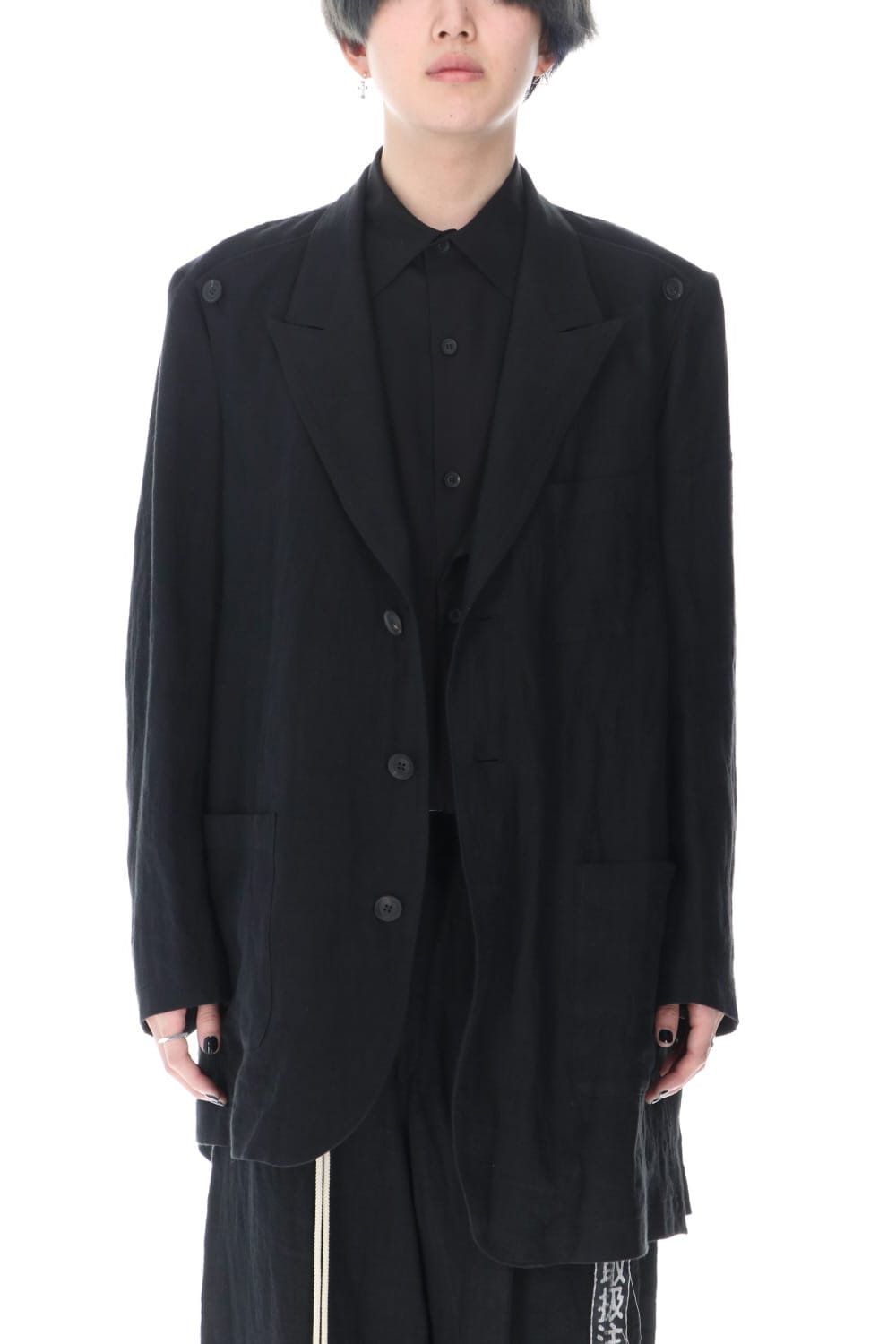 Linen jacket with Double emblem