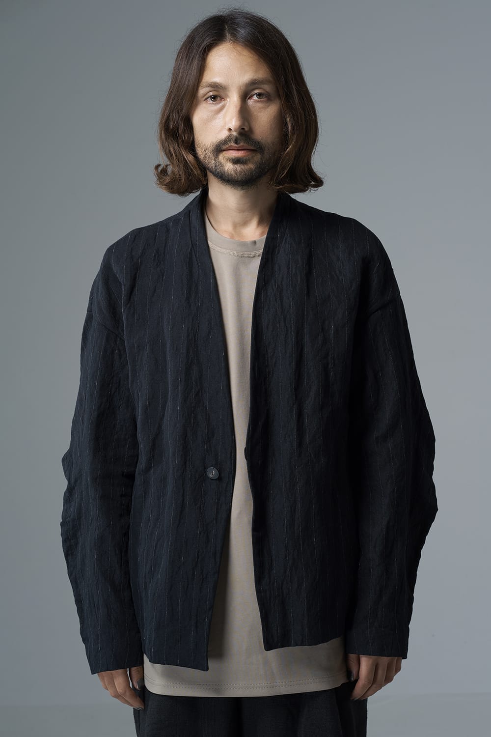 Jacket cotton linen metal shrink