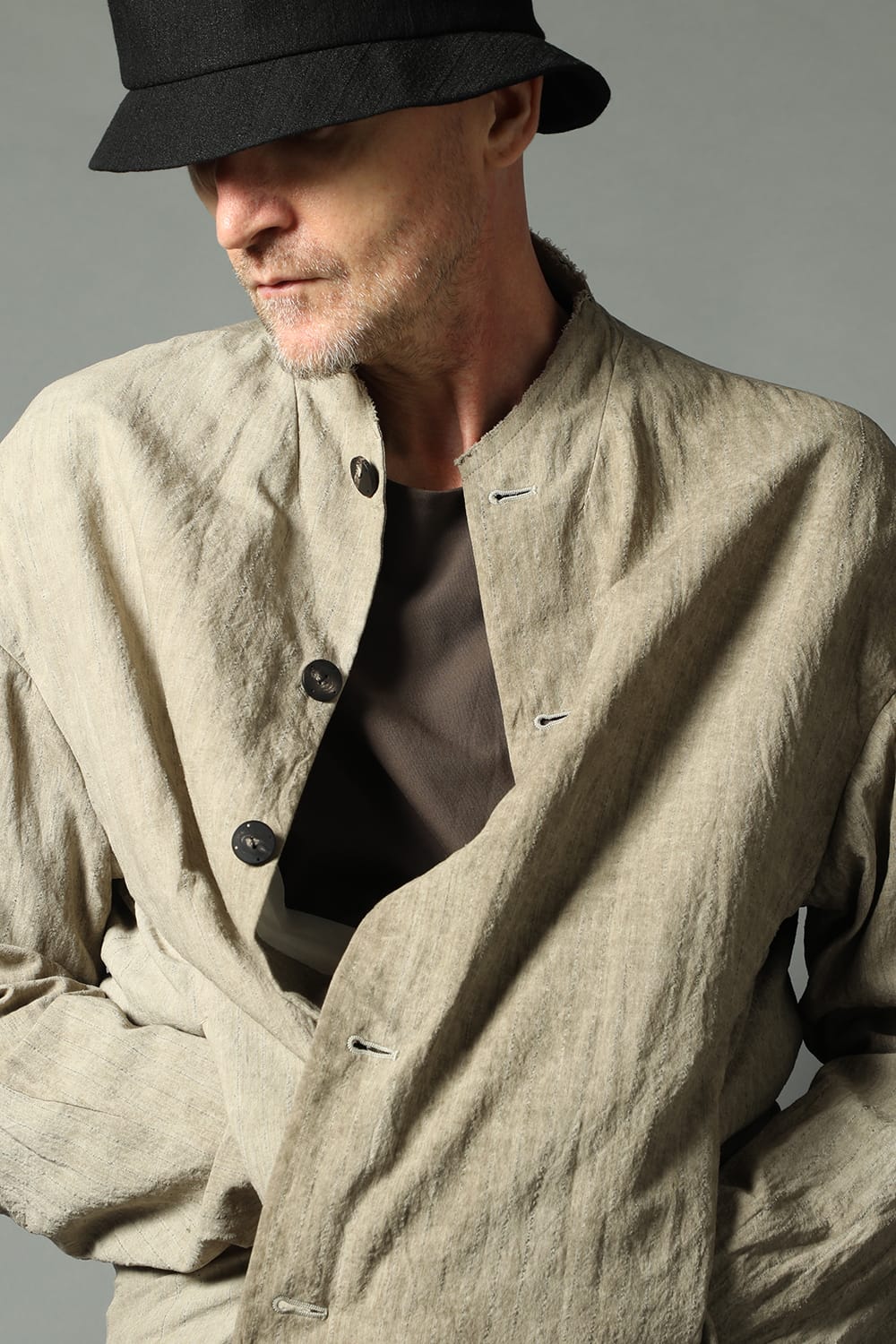 Jacket cotton / linen cold dyed