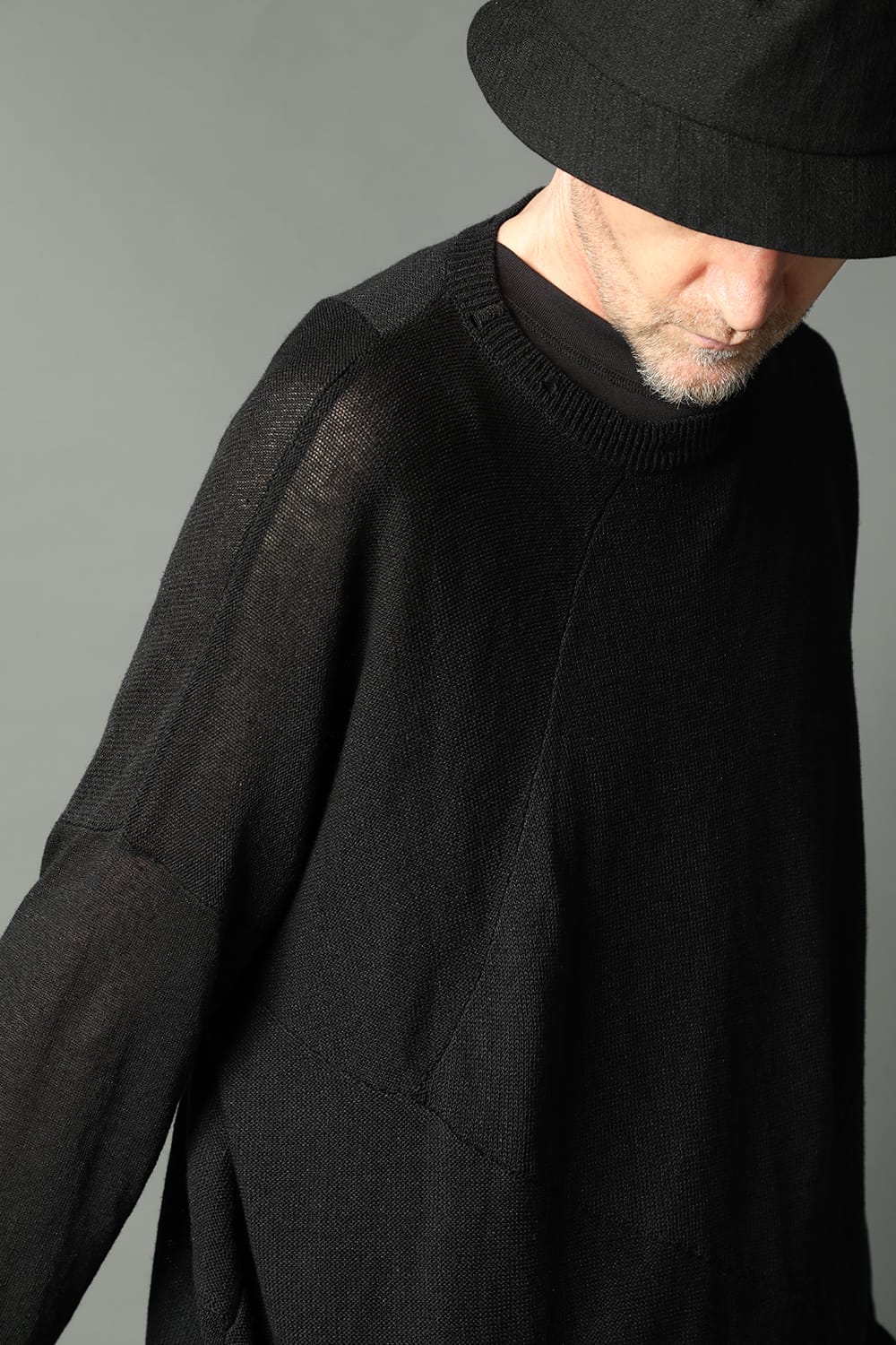 Knit long sleeve linen nylon combination