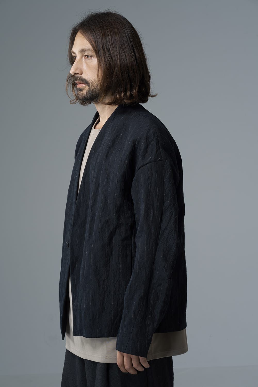 Jacket cotton linen metal shrink