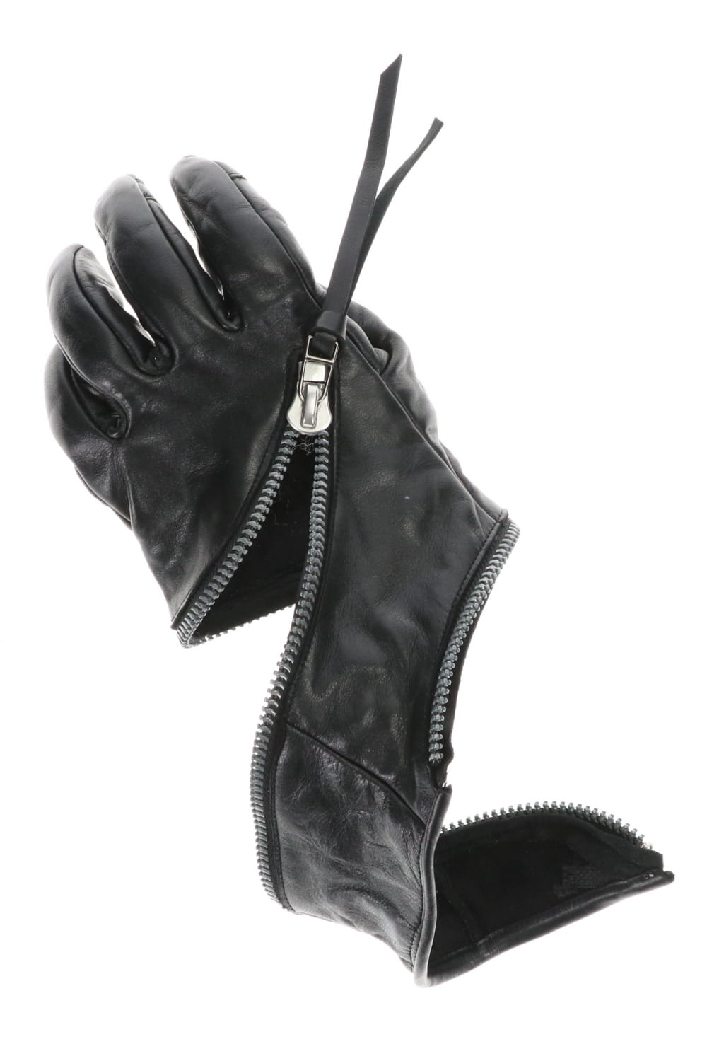 Horse Leather Spiral ZIP Gloves Black
